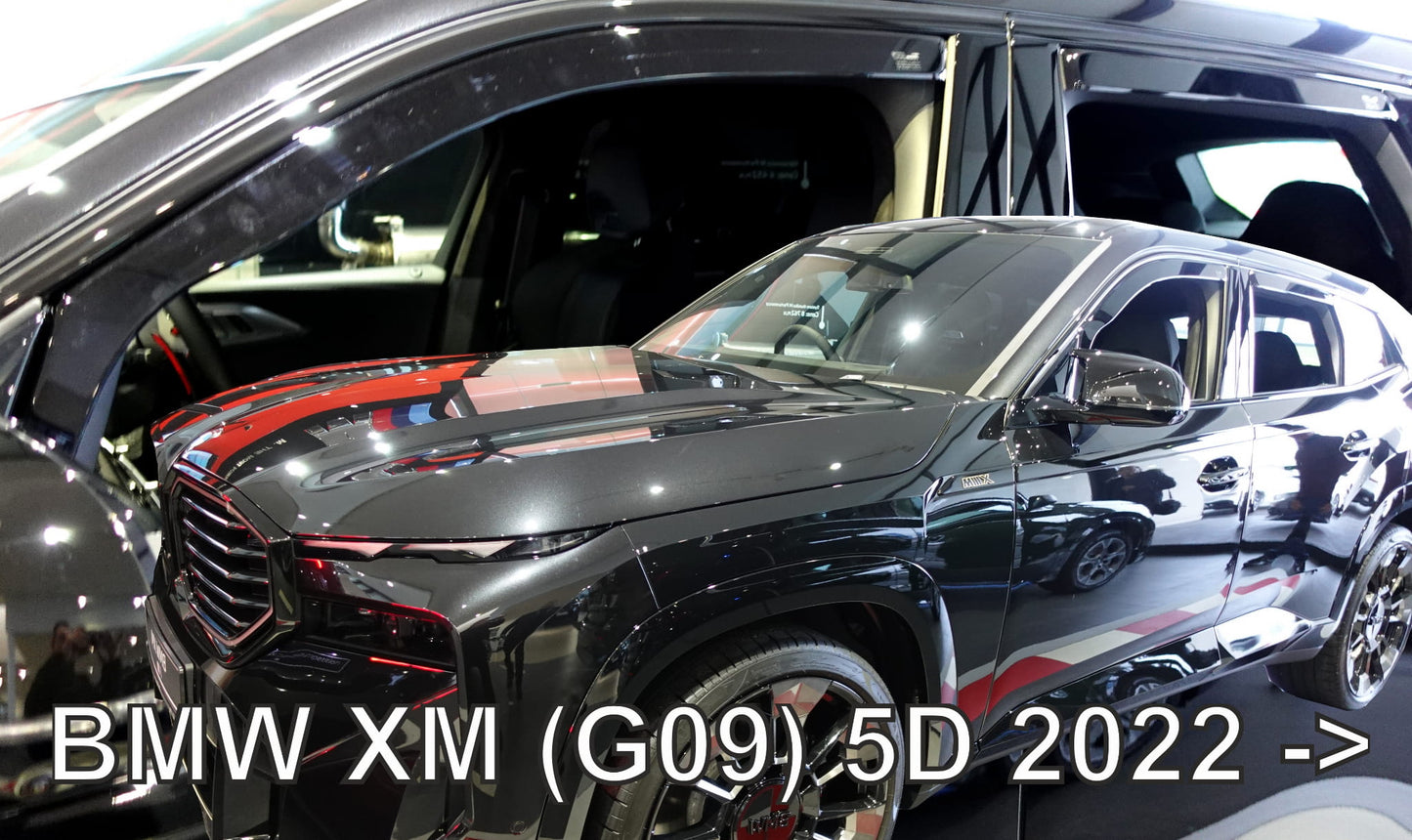 IN CHANNEL RAIN GUARDS FOR BMW XM 2023-UP 4PC SET IN DARK SMOKE
