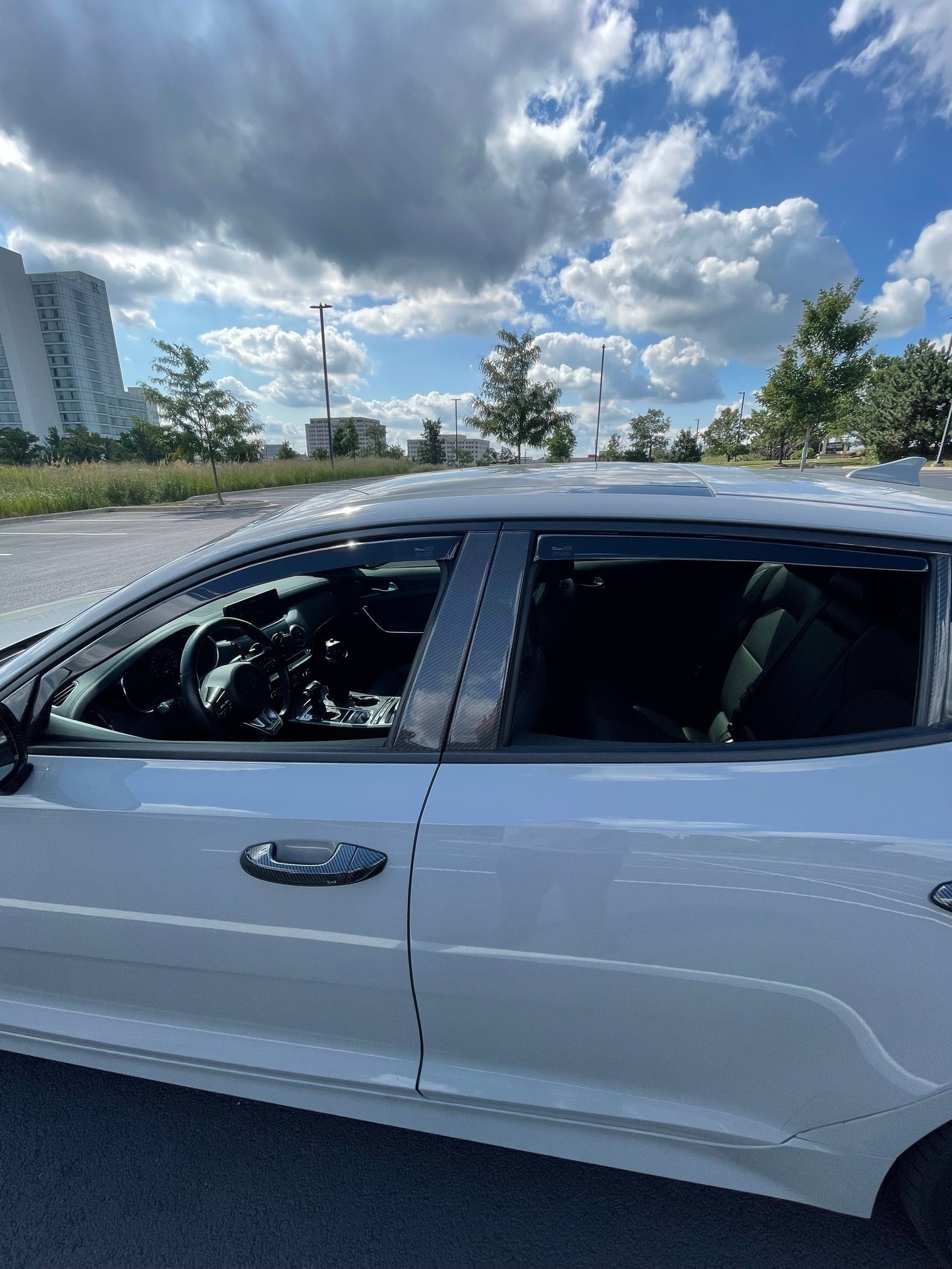 KIA STINGER IN-CHANNEL RAIN GUARDS (4PC SET IN DARK SMOKE)