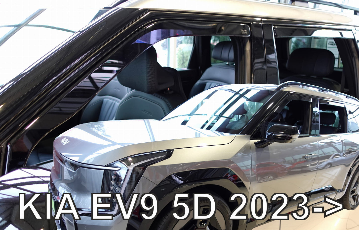 IN CHANNEL RAIN GUARDS FOR KIA EV9 4PC SET IN DARK SMOKE (2024-up)
