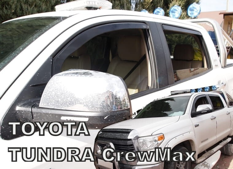TOYOTA TUNDRA IN-CHANNEL RAIN GUARDS WIND DEFLECTORS 2007-2021 CREW CAB CREW MAX