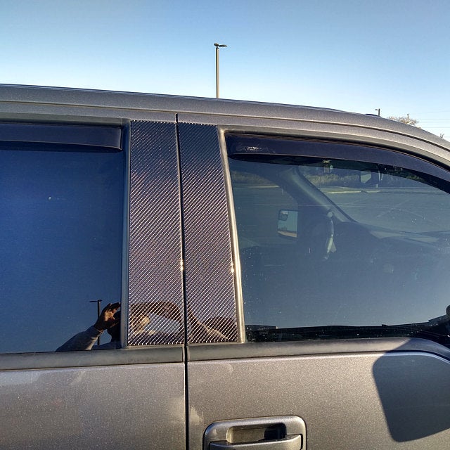REAL CARBON FIBER PILLAR Posts for FORD F-150 With keypad cutout (2015-2024) 4pc