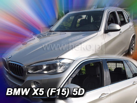 IN CHANNEL RAIN GUARDS FOR BMW X5 2007-2018 4PC SET IN DARK SMOKE