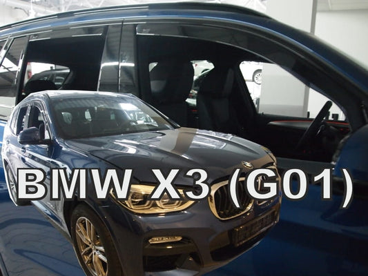 BMW X3 IN CHANNEL RAIN GUARDS ( FITS 2018-2024) FULL SET IN DARK SMOKE