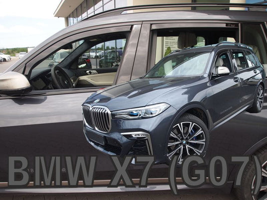 IN CHANNEL RAIN GUARDS FOR BMW X7 2019-UP 4PC SET IN DARK SMOKE