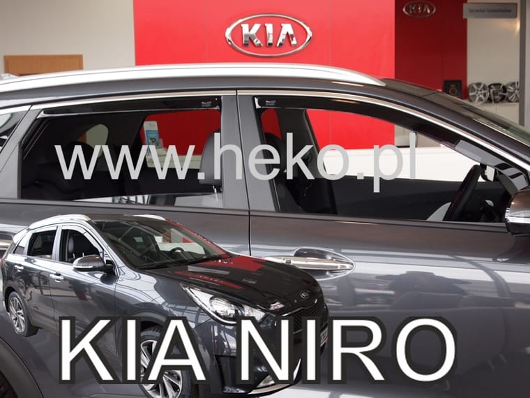 IN CHANNEL RAIN GUARDS FOR KIA NIRO EV 4PC SET IN DARK SMOKE (2019-2022)