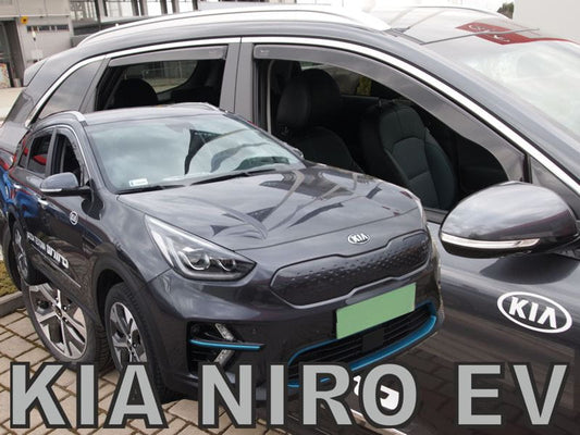 IN CHANNEL RAIN GUARDS FOR KIA NIRO EV 4PC SET IN DARK SMOKE (2019-2022)