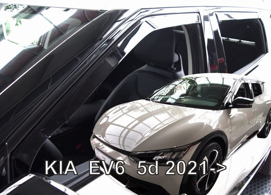 IN CHANNEL RAIN GUARDS FOR KIA EV6 4PC SET IN DARK SMOKE (2022-UP)