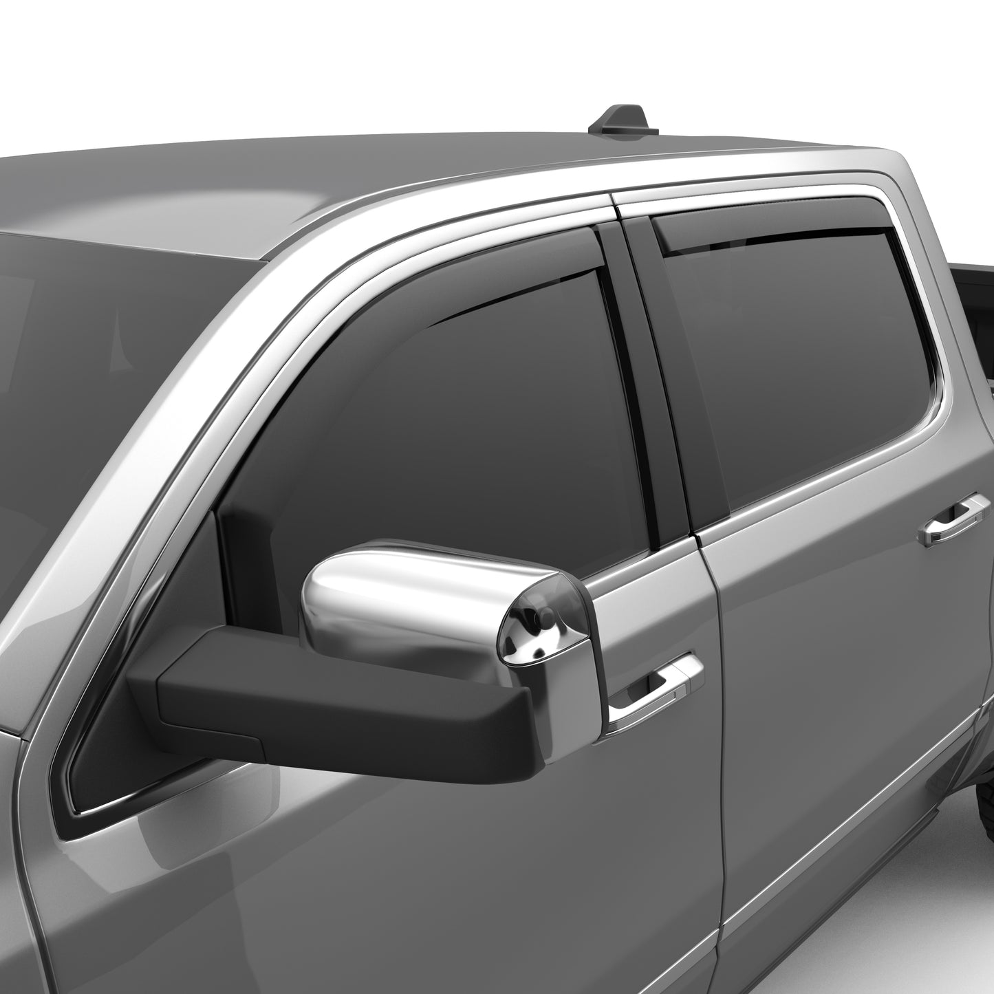 RAM IN CHANNEL RAIN GUARDS (FITS 2019-2024 CREW CAB) MATTE BLACK