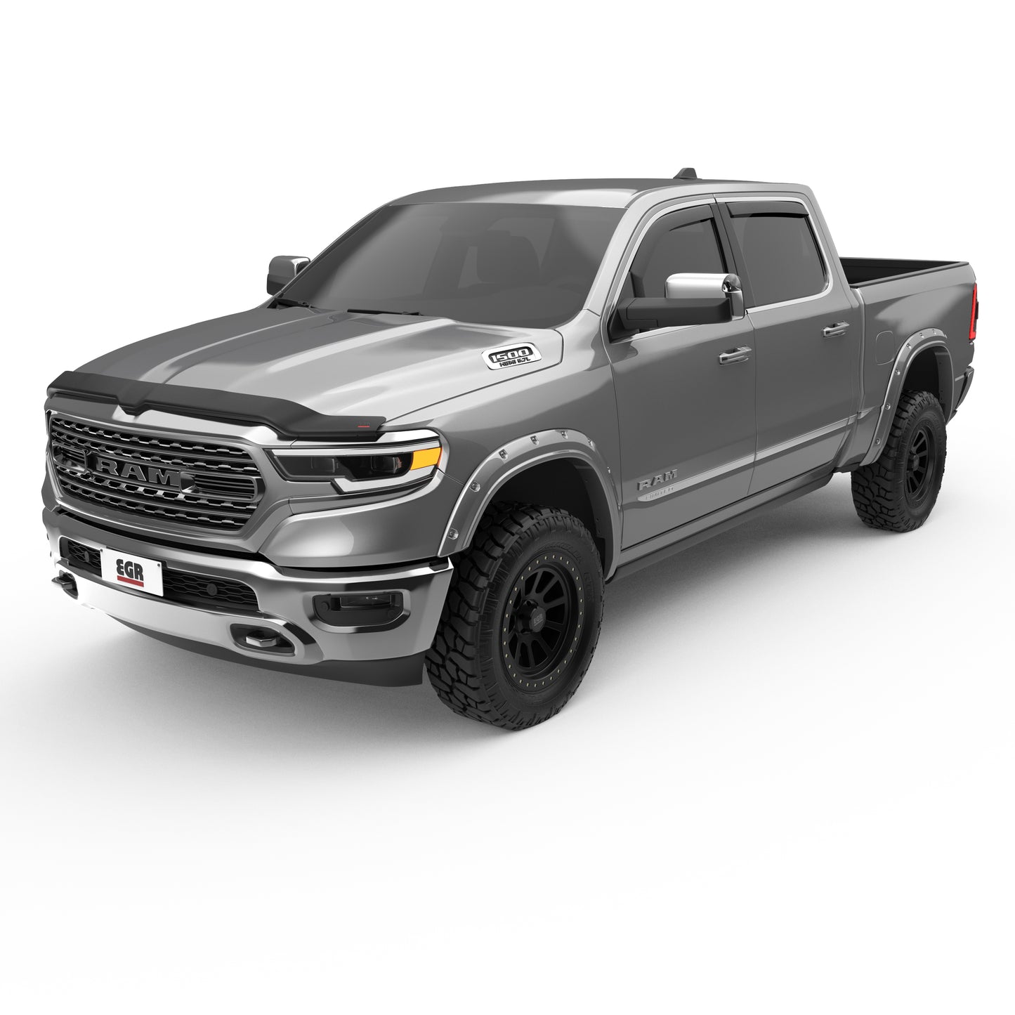 RAM IN CHANNEL RAIN GUARDS (FITS 2019-2024 CREW CAB) MATTE BLACK