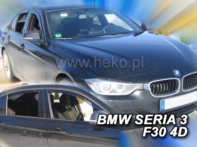 BMW 3 SERIES F30 SEDAN IN-CHANNEL RAIN GUARDS WIND DEFLECTORS 2012-2019