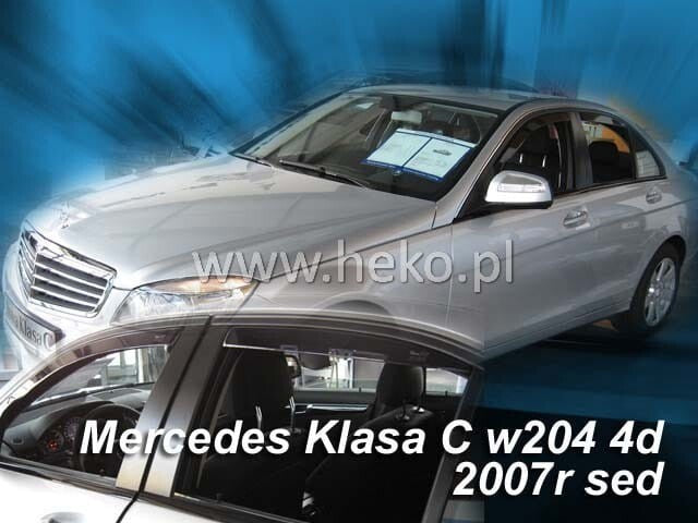 IN-CHANNEL RAIN GUARDS WIND DEFLECTORS THAT FIT MERCEDES C-CLASS 2007-2014 4DR