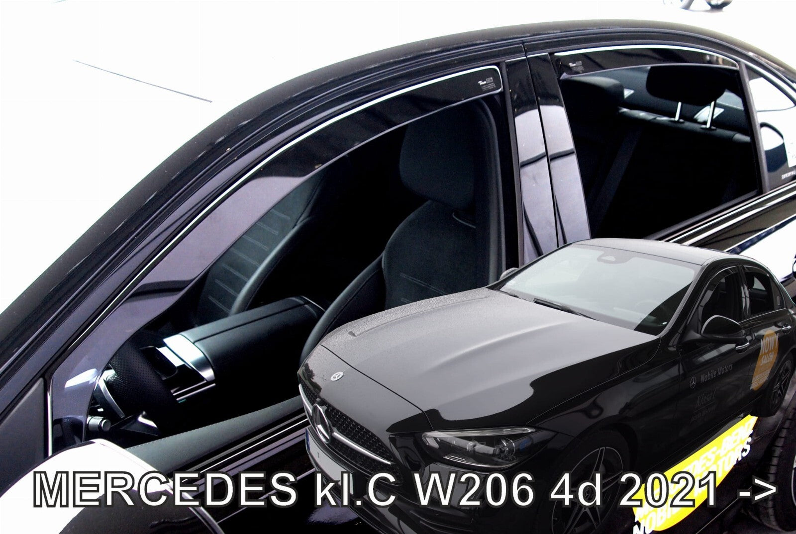 IN-CHANNEL RAIN GUARDS WIND DEFLECTORS THAT FIT MERCEDES C-CLASS 2022-UP W206