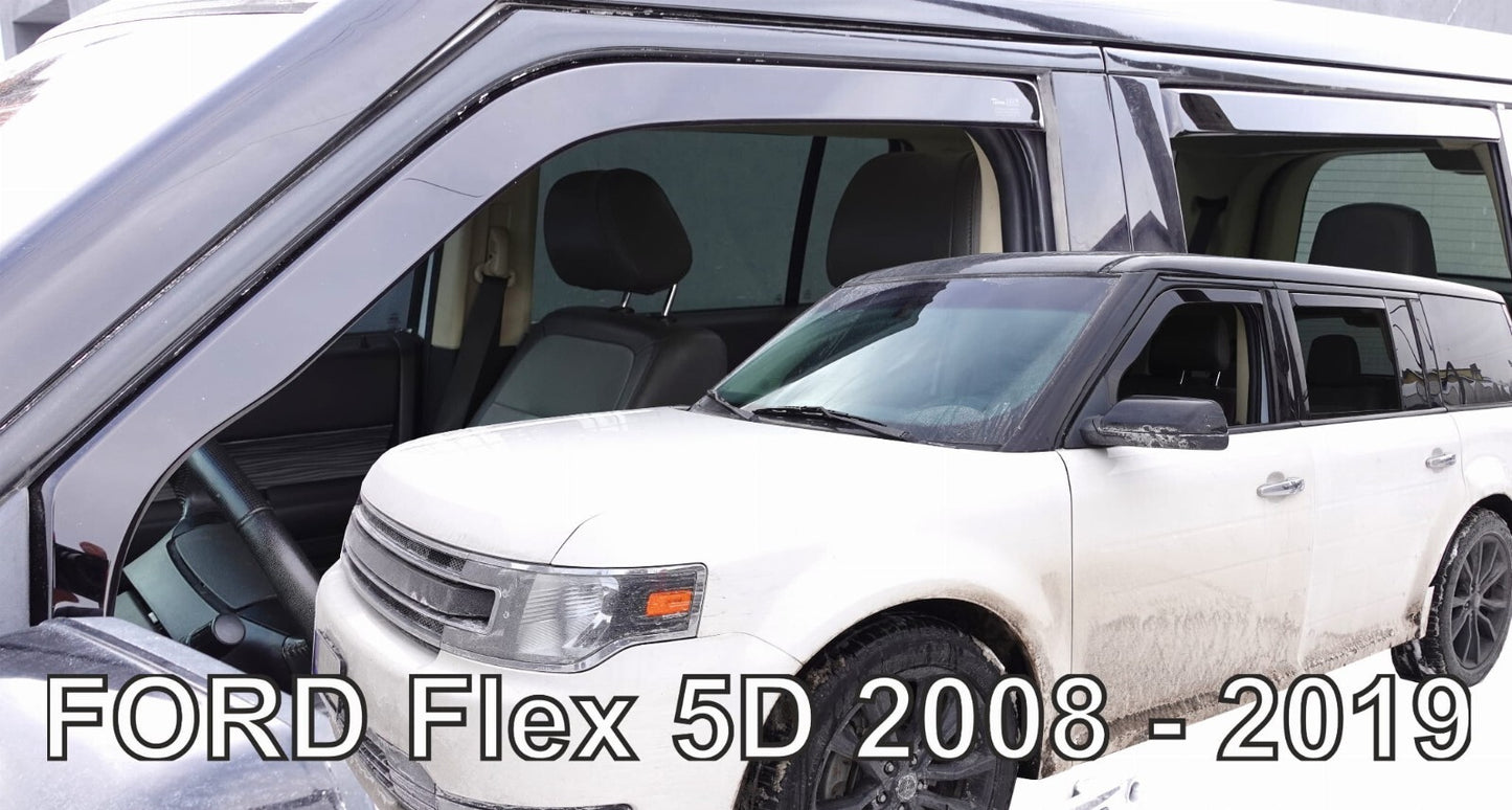 IN-CHANNEL RAIN GUARDS WIND DEFLECTORS FOR FORD FLEX 2009-2019 (FULL SET)