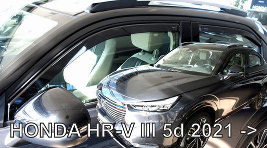 IN-CHANNEL RAIN GUARDS WIND DEFLECTORS FOR HONDA HR-V 2023-UP 4PC DARK SMOKE