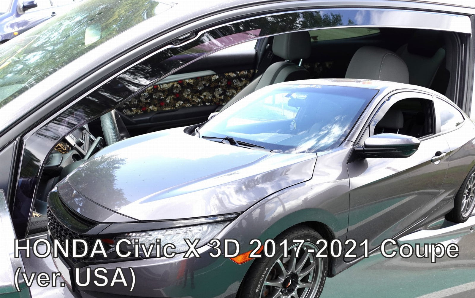 IN-CHANNEL RAIN GUARDS FOR HONDA CIVIC COUPE 2016-2020 (2 PIECE SET)