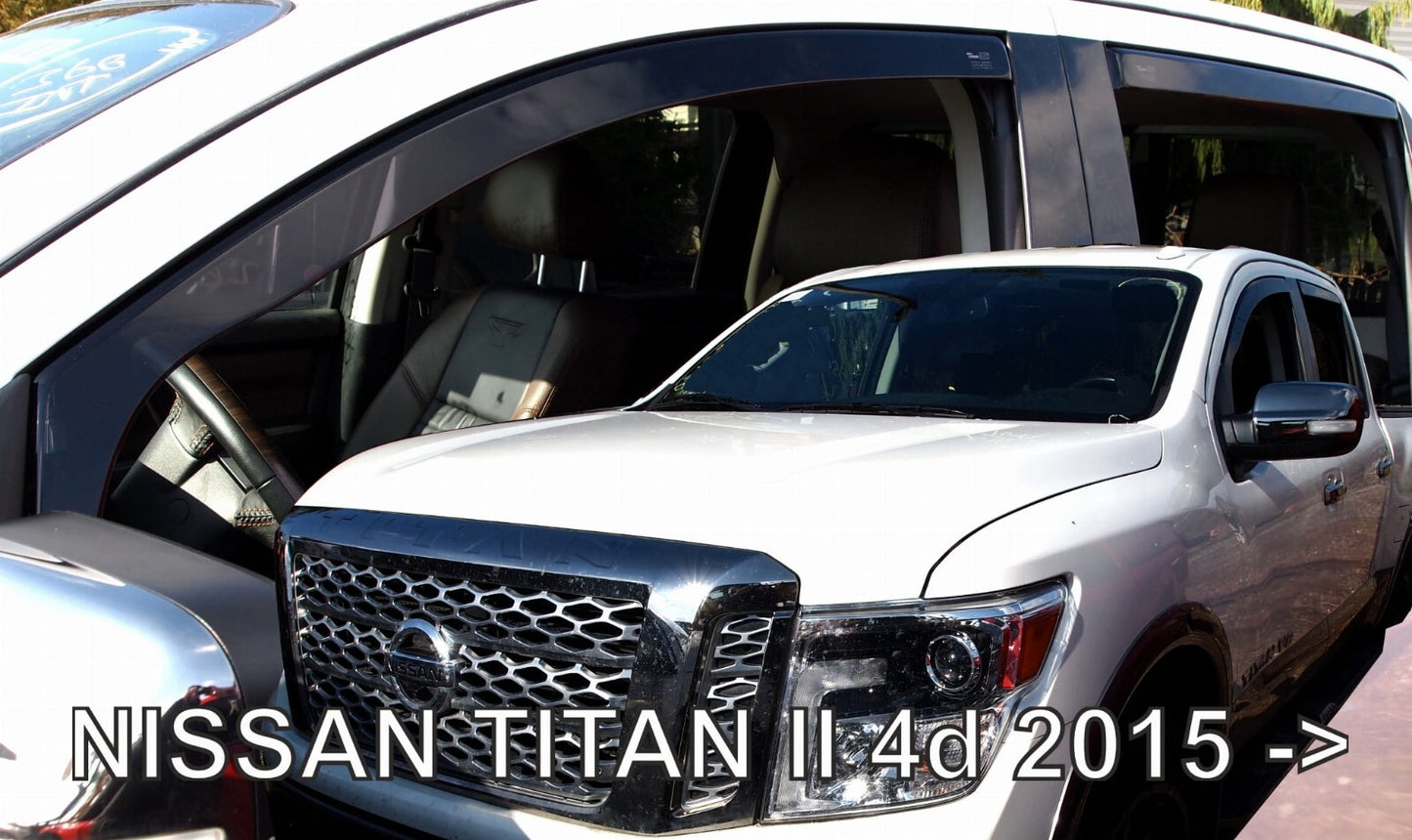 IN-CHANNEL RAIN GUARDS WIND DEFLECTORS FOR NISSAN TITAN CREW CAB 2017-2024