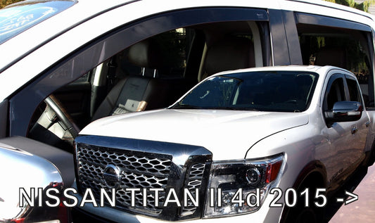 IN-CHANNEL RAIN GUARDS WIND DEFLECTORS FOR NISSAN TITAN CREW CAB 2017-2024