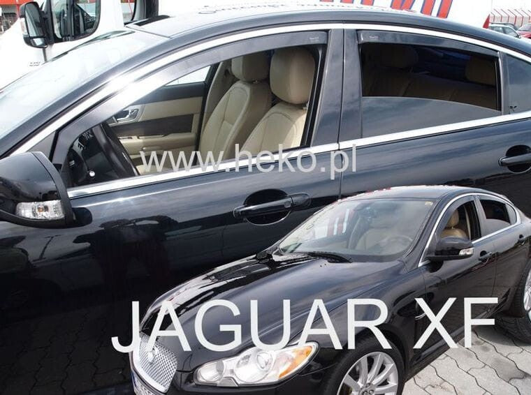 JAGUAR XF IN-CHANNEL RAIN GUARDS 2009-2015 ( FULL SET) DARK SMOKE